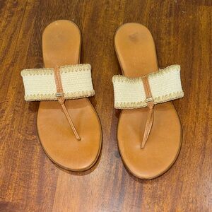 Italian ShoeMakers Tan and Cream Women's Sandals